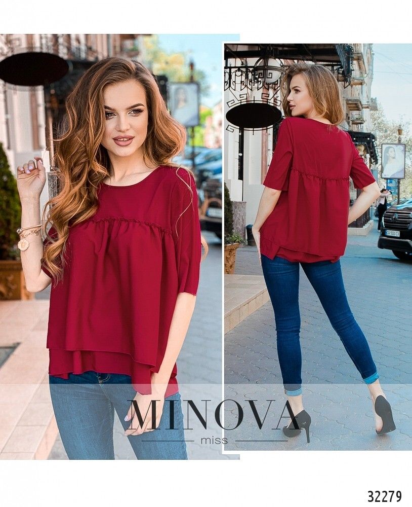 Блуза 1032-малиновый Minova