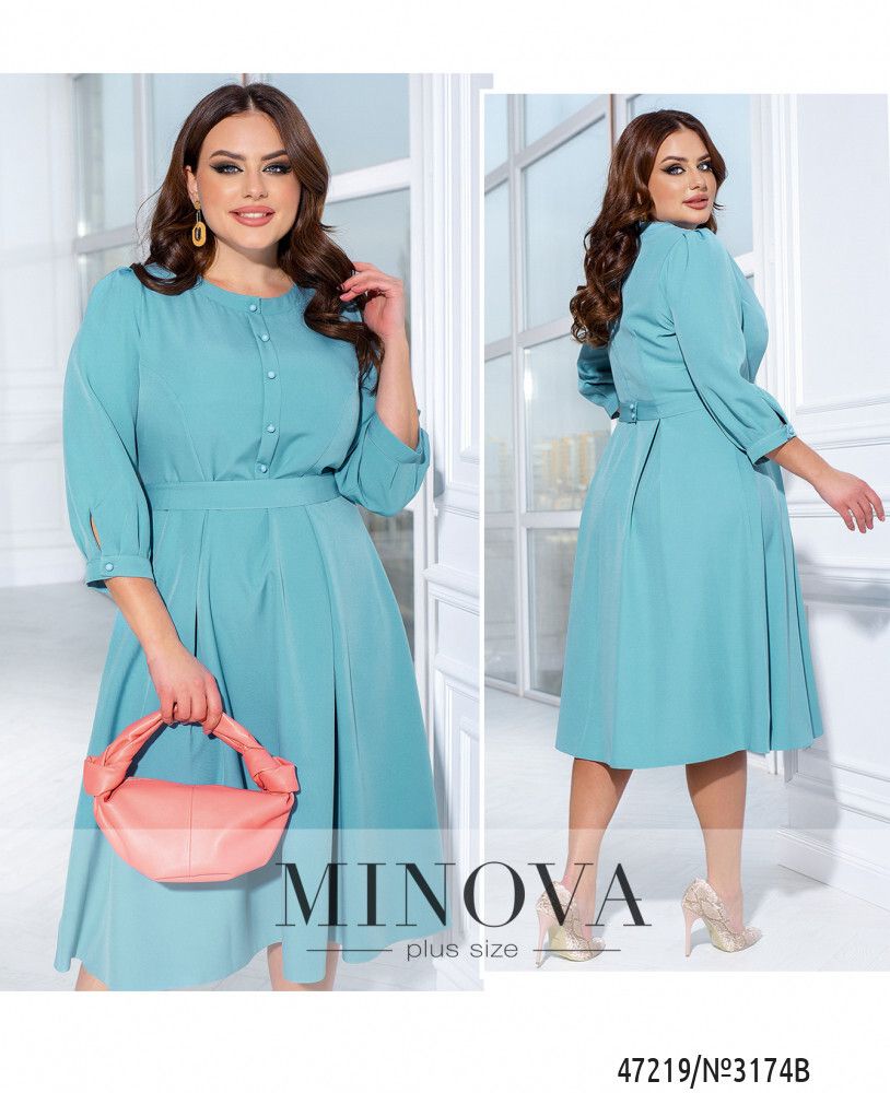 Платье 3174B-голубой Minova