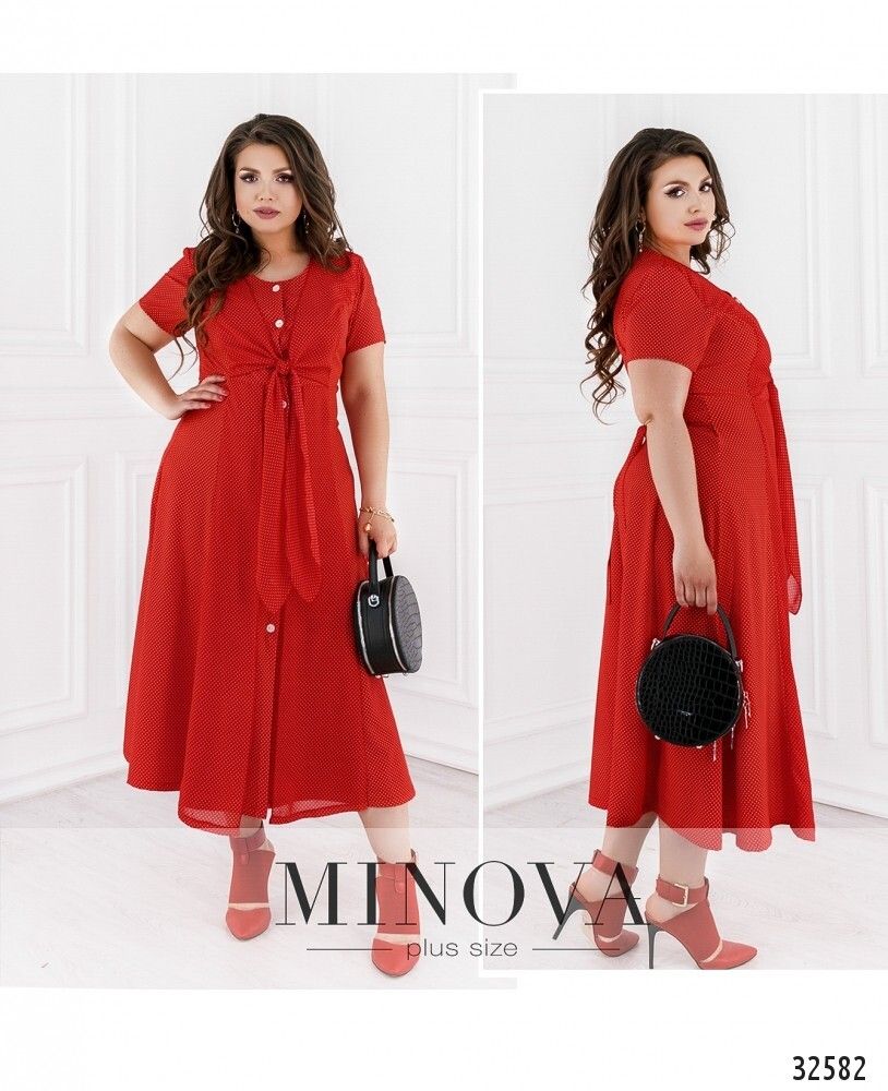 Платье 366-красный Minova