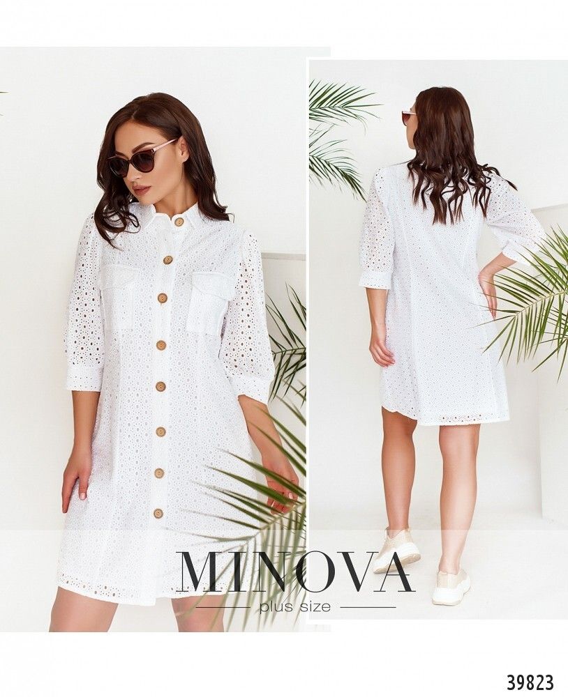 Платье 3147B-белый Minova