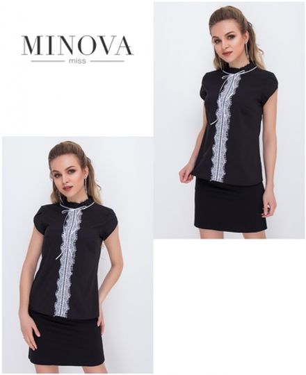Блуза 1049-черный Minova Фото 1
