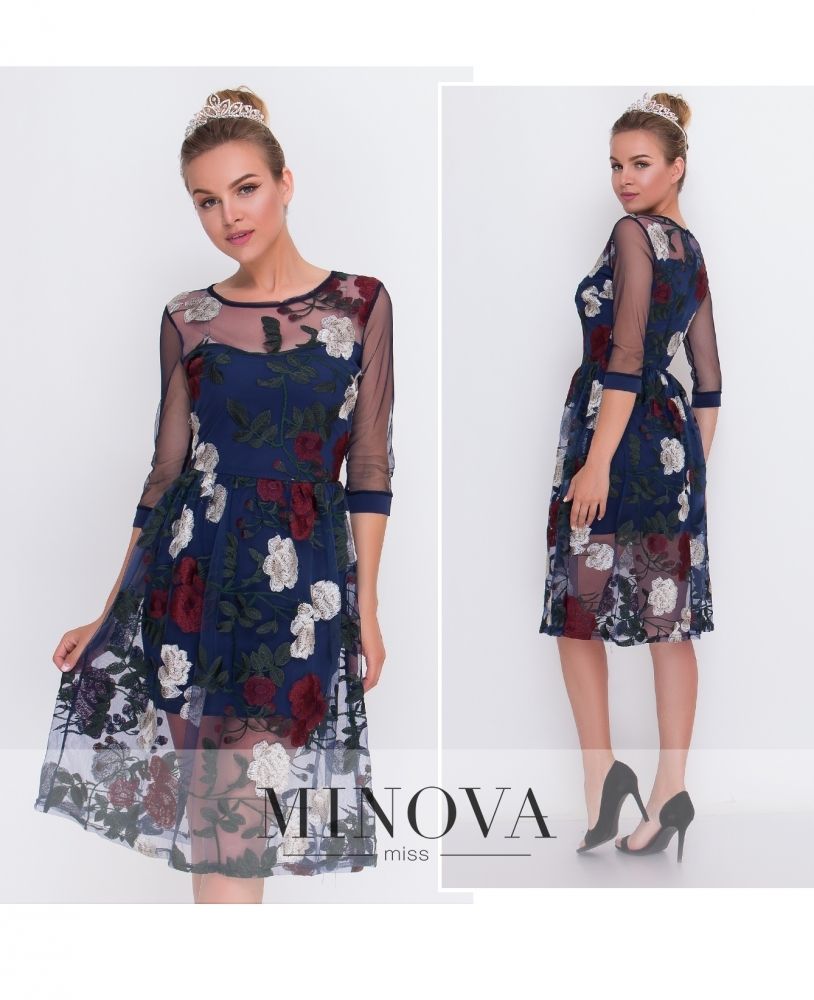 Платье 2102-синий Minova