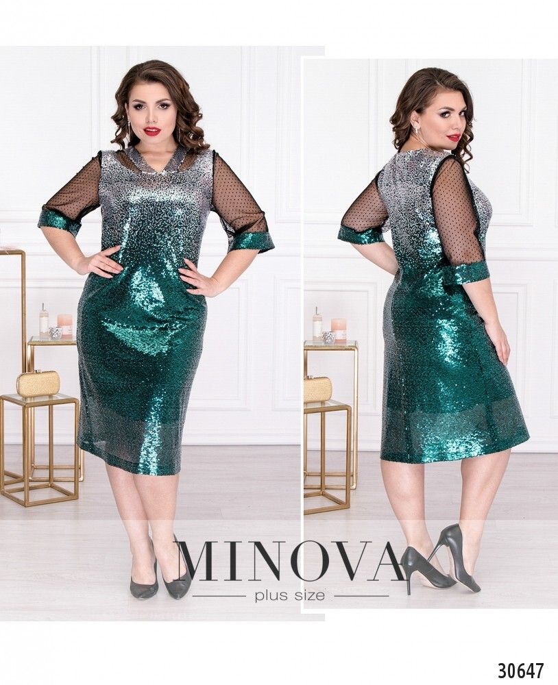 Платье 346-зеленый Minova