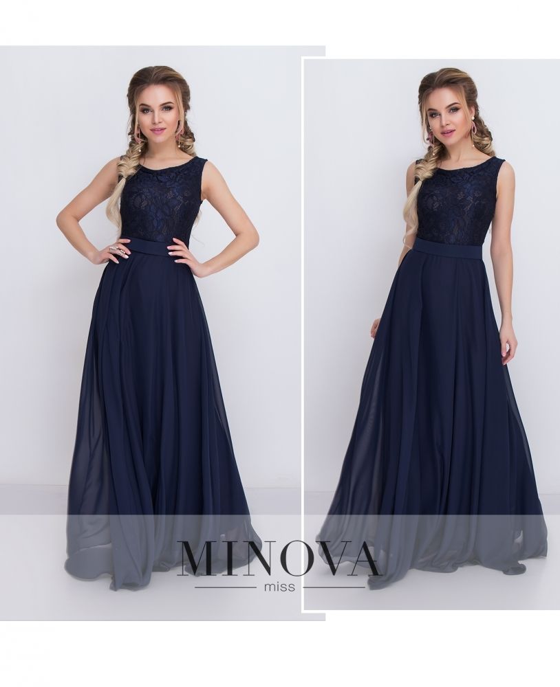 Платье 3096-темно-синий Minova