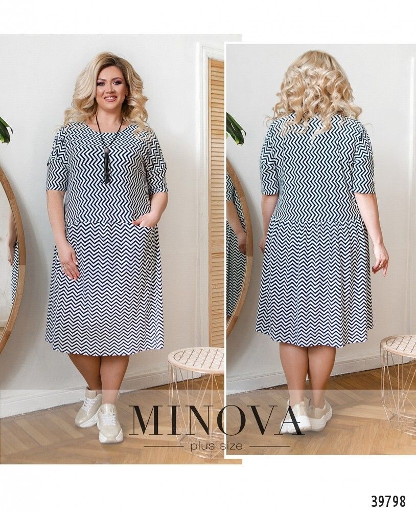 Платье 169-1-темно-синий Minova