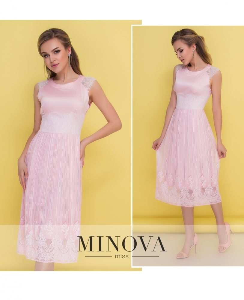 Платье 1046-розовый Minova