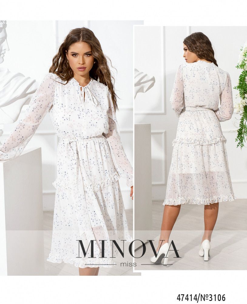Платье 3106-белый Minova