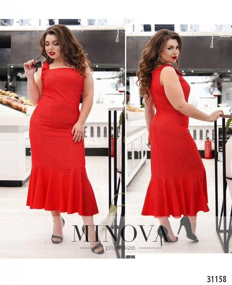 Платье 348-красный Minova