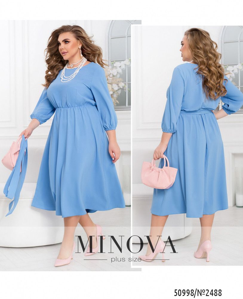 Платье 2488-голубой Minova