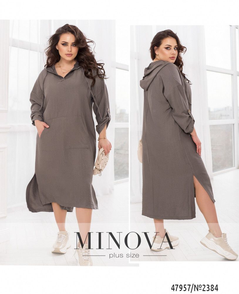 Платье 2384-темно-серый Minova