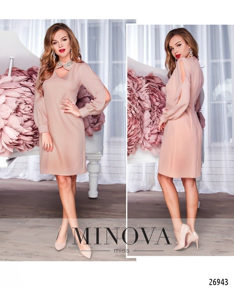 Платье 3108-1-пудра Minova
