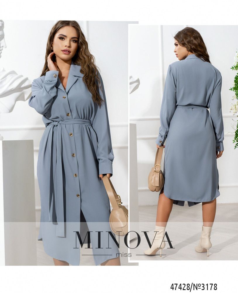 Платье 3178-серо-голубой Minova