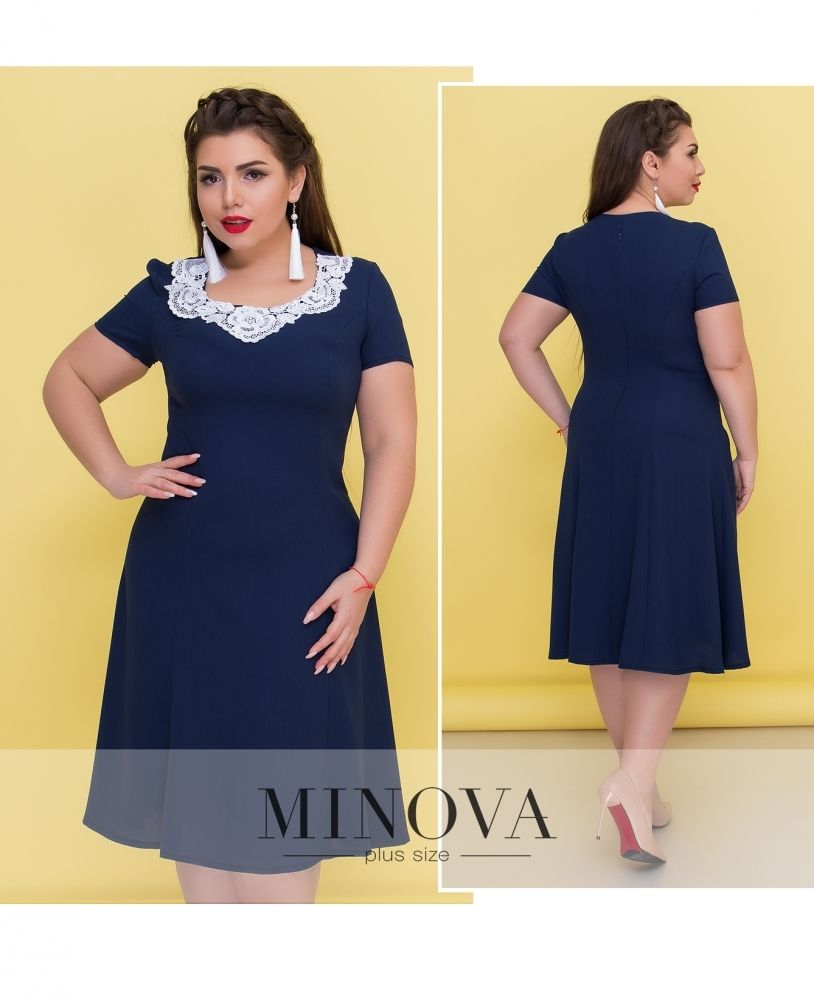 Платье 290Б-темно-синий Minova