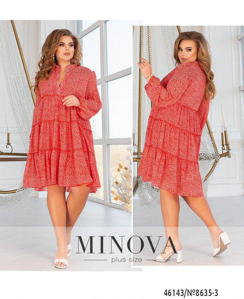 Платье 8635-3-красный Minova