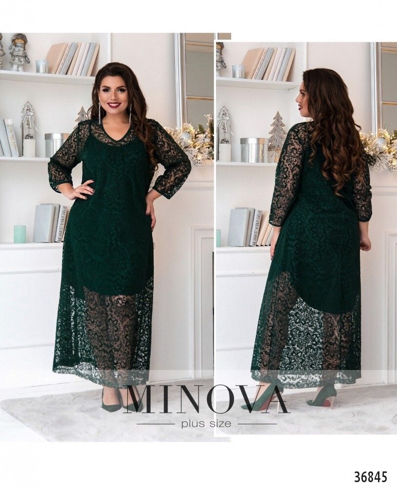 Платье 150-1-зеленый Minova