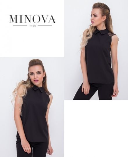 Блуза 1094-черный Minova Фото 1