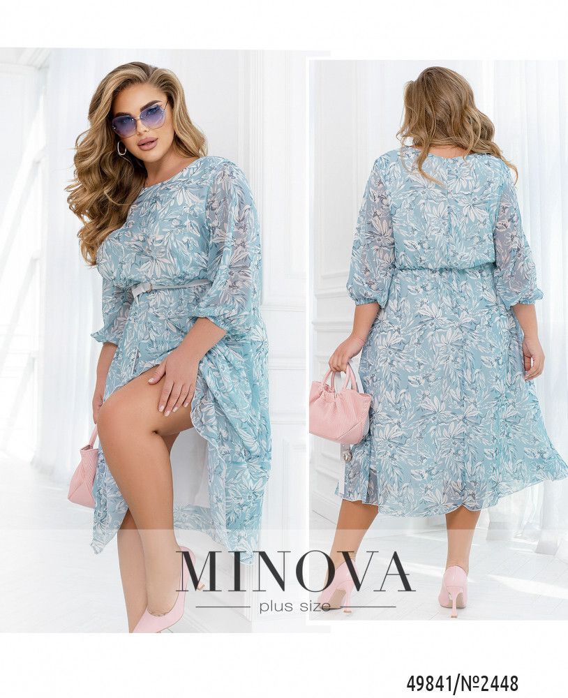Платье 2448-голубой Minova