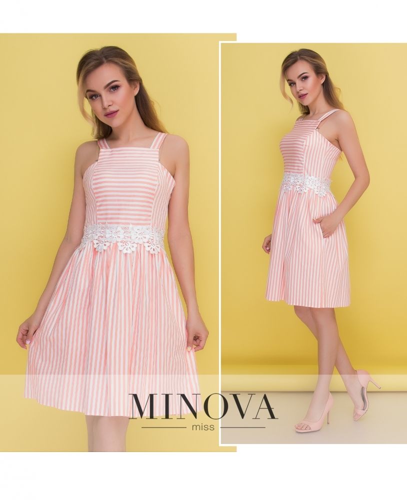 Платье 1091-розовый Minova