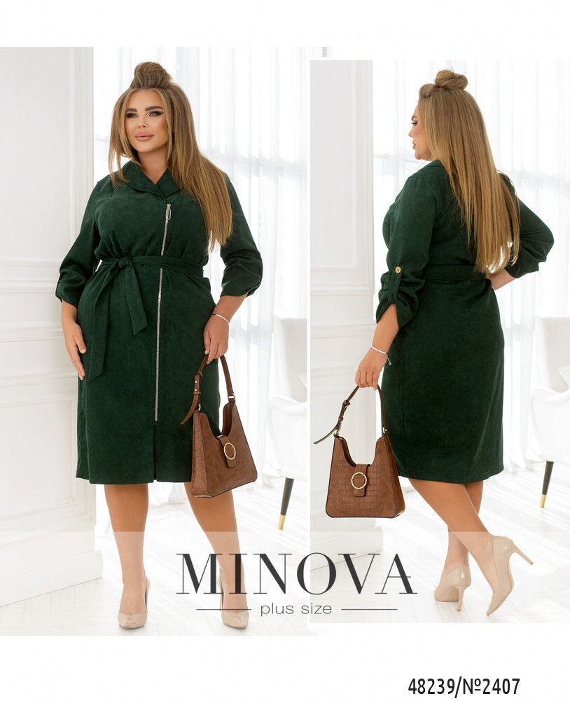 Платье 2407-темно-зеленый Minova