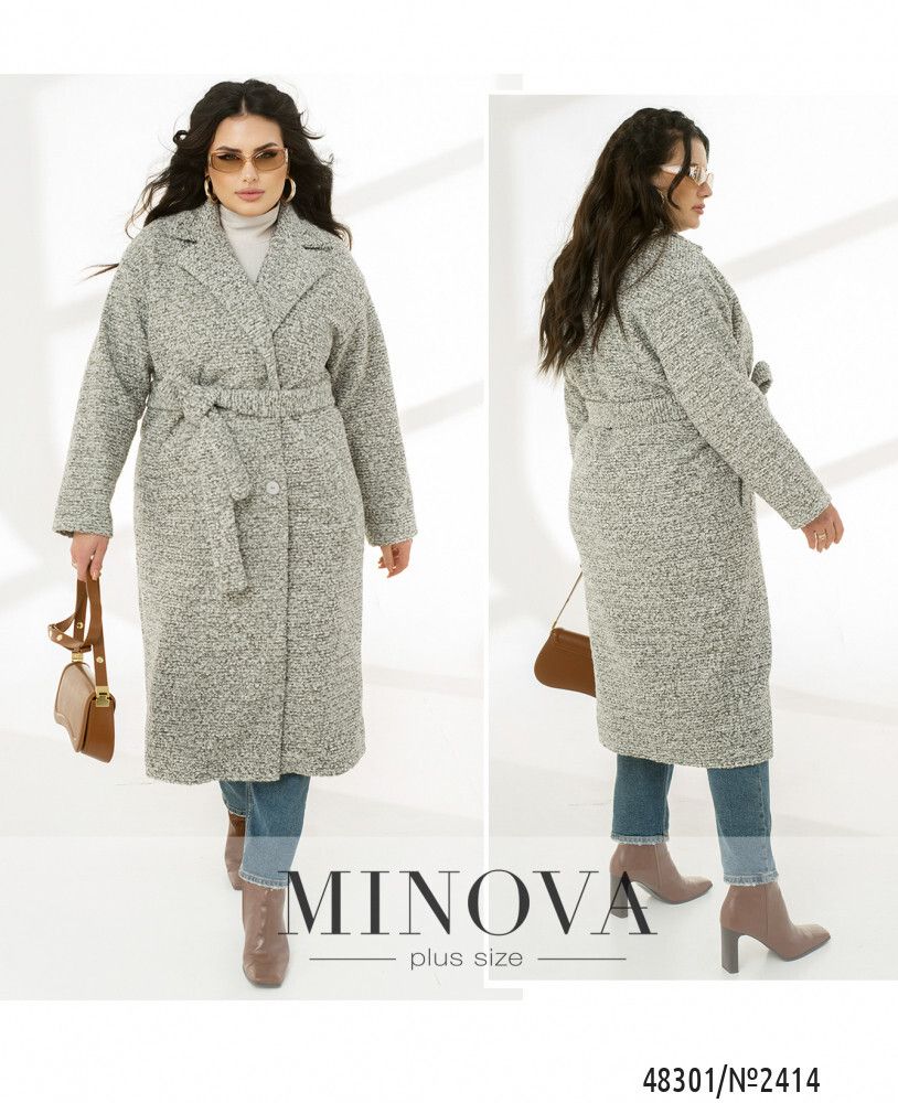 Пальто 2414-серый-графит Minova