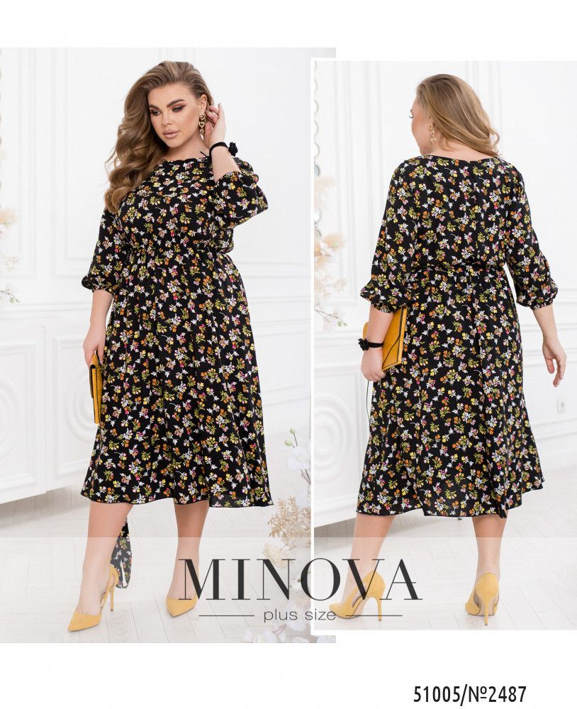 Платье 2487-черный Minova
