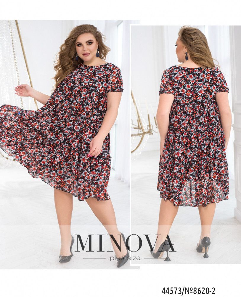 Платье 8620-2-черный-красный Minova
