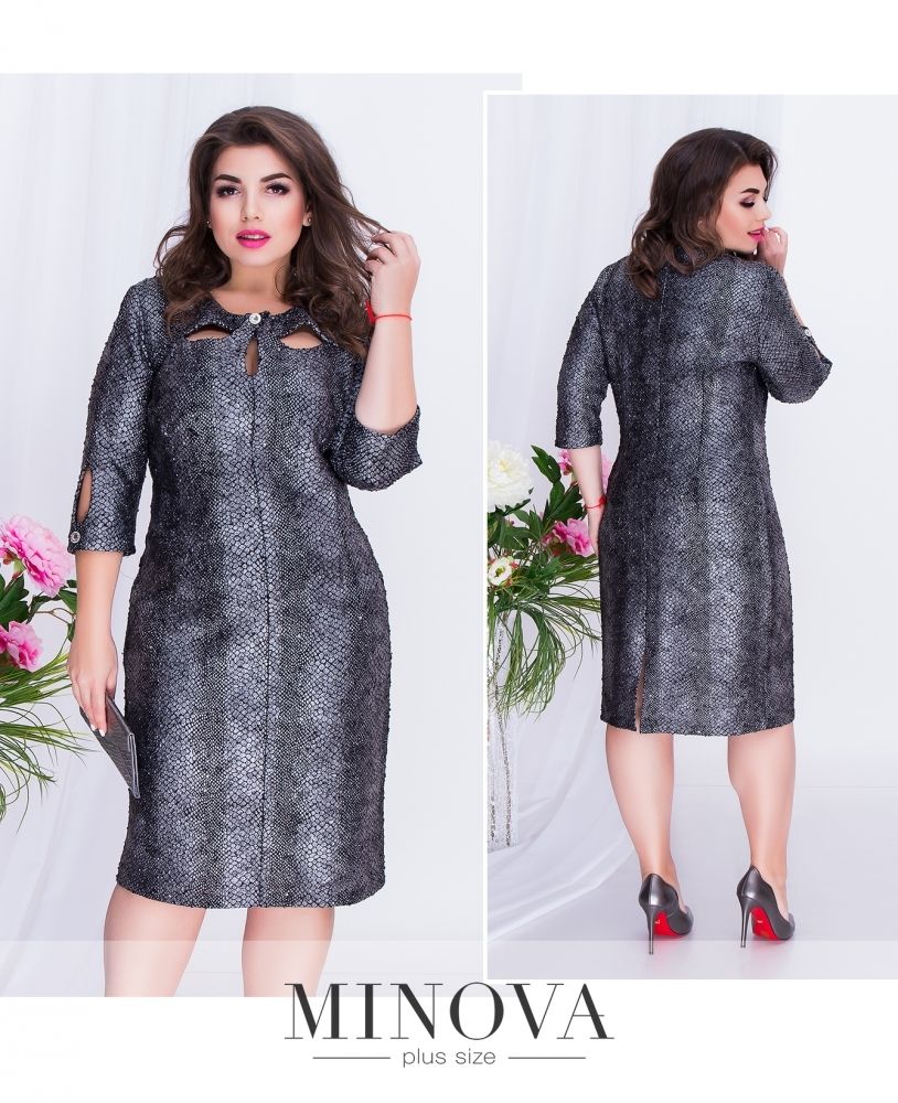 Платье 00263-серый Minova