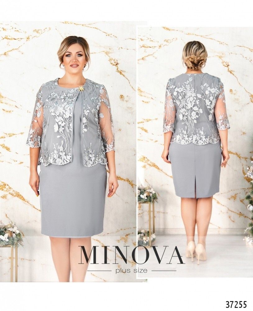 Платье 362СБ-серый Minova
