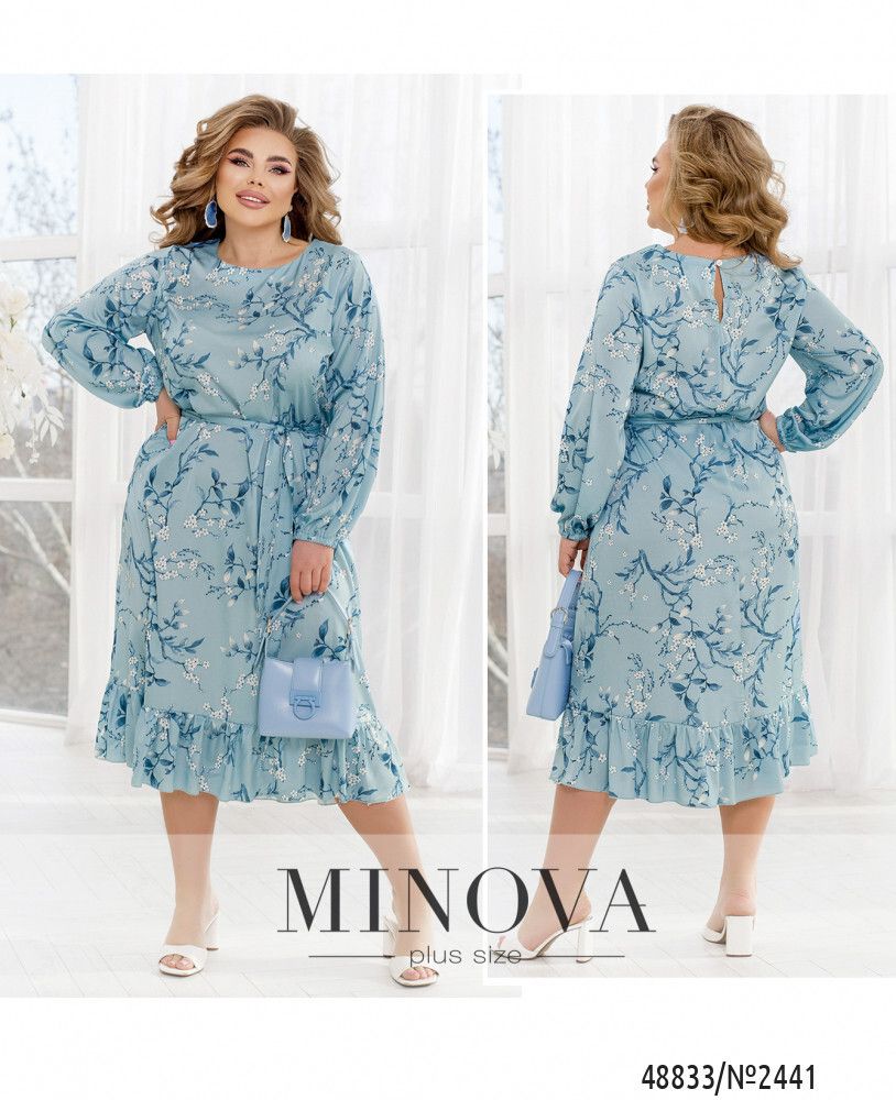 Платье 2441-голубой Minova