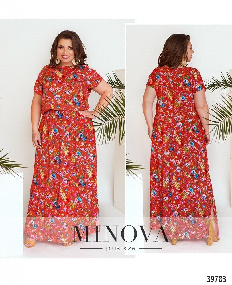 Платье 19-15-яркий-коралл Minova