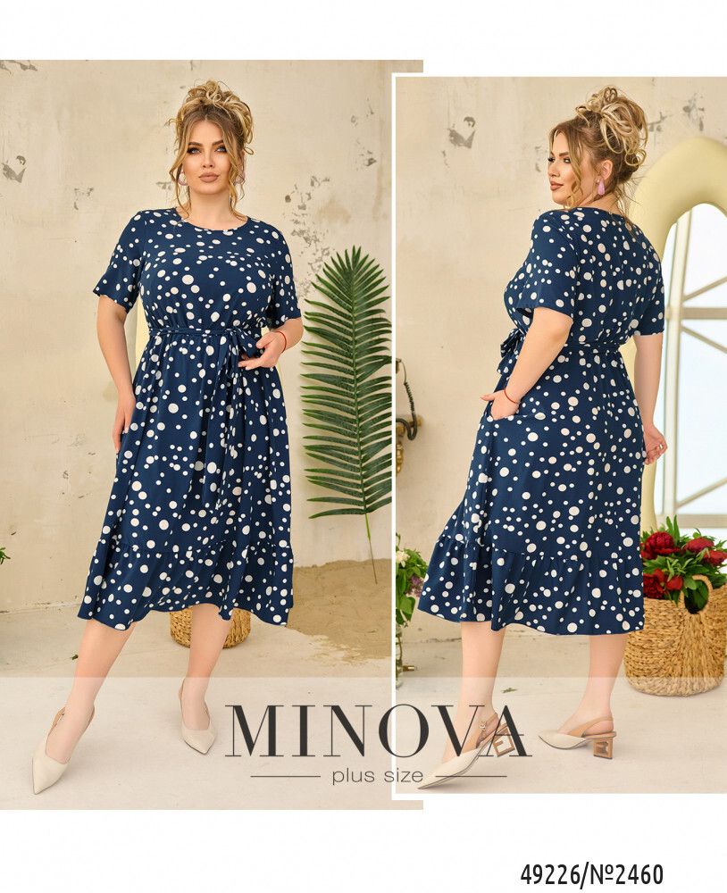Платье 2460-темно-синий Minova