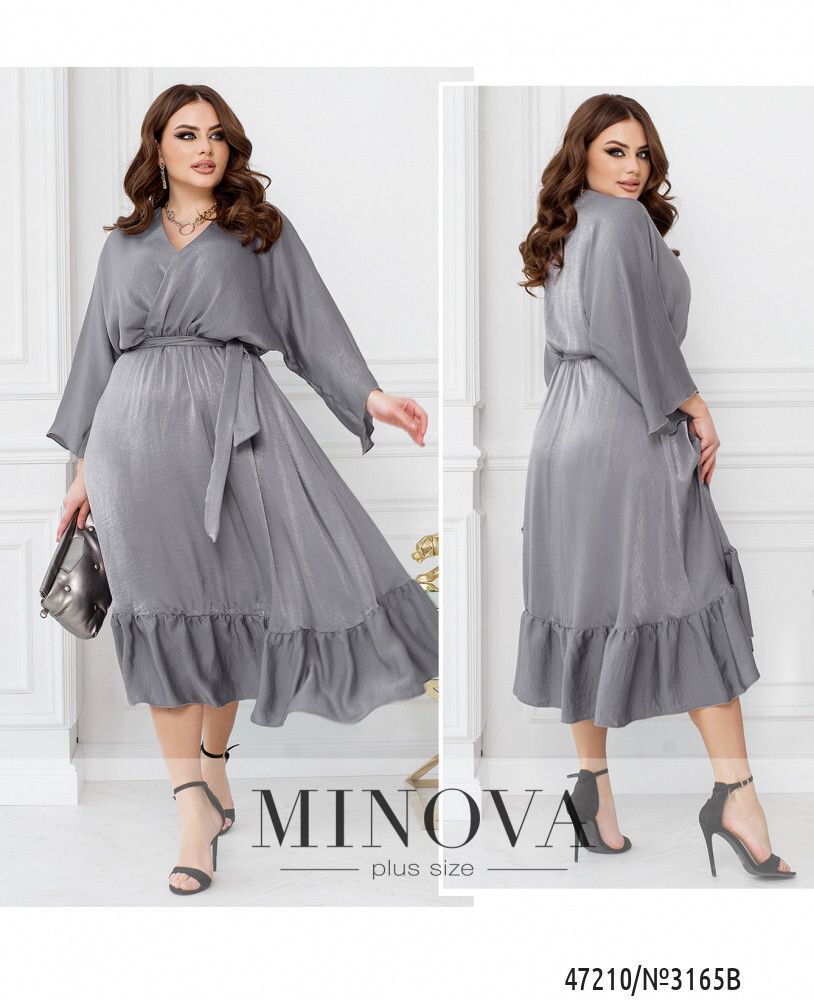 Платье 3165B-Серый Minova