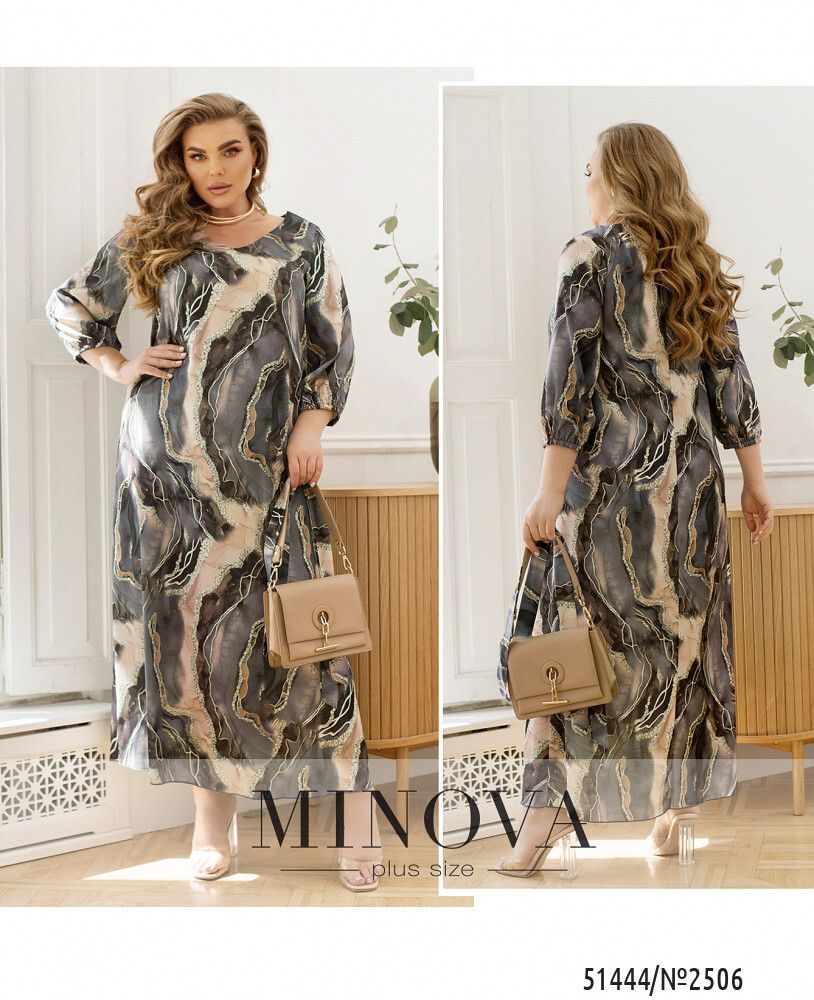 Платье 2506-серый-фреза Minova