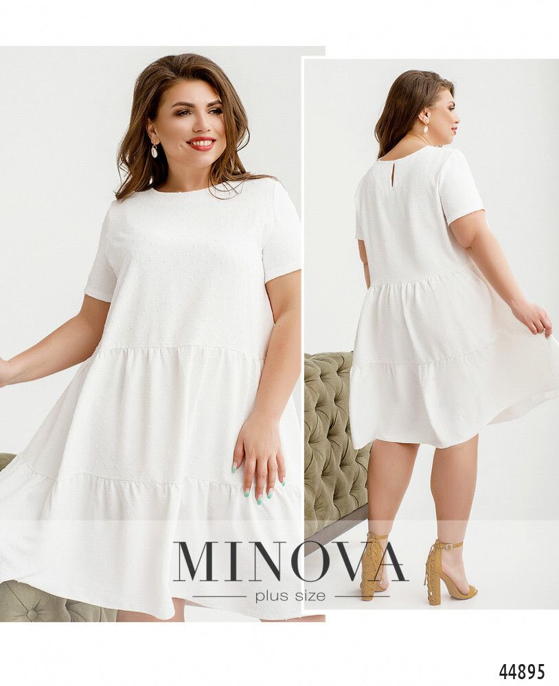 Платье 4143Б-белый Minova
