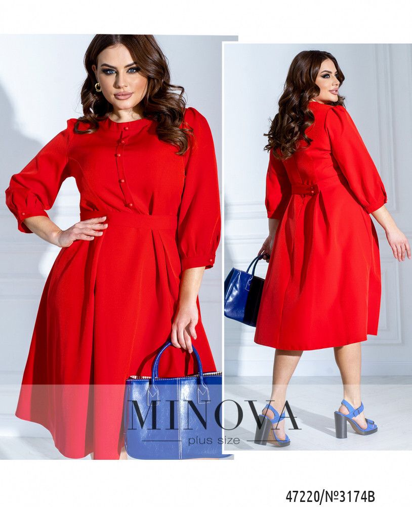 Платье 3174B-красный Minova