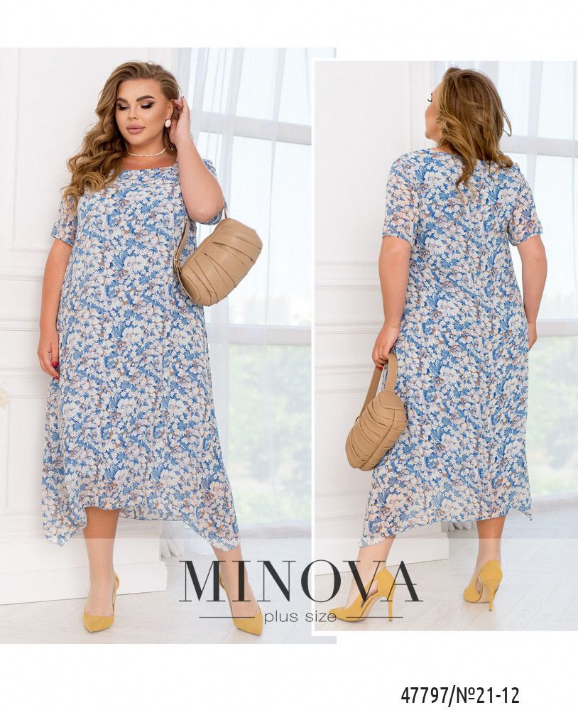Платье №21-12-Голубой Minova