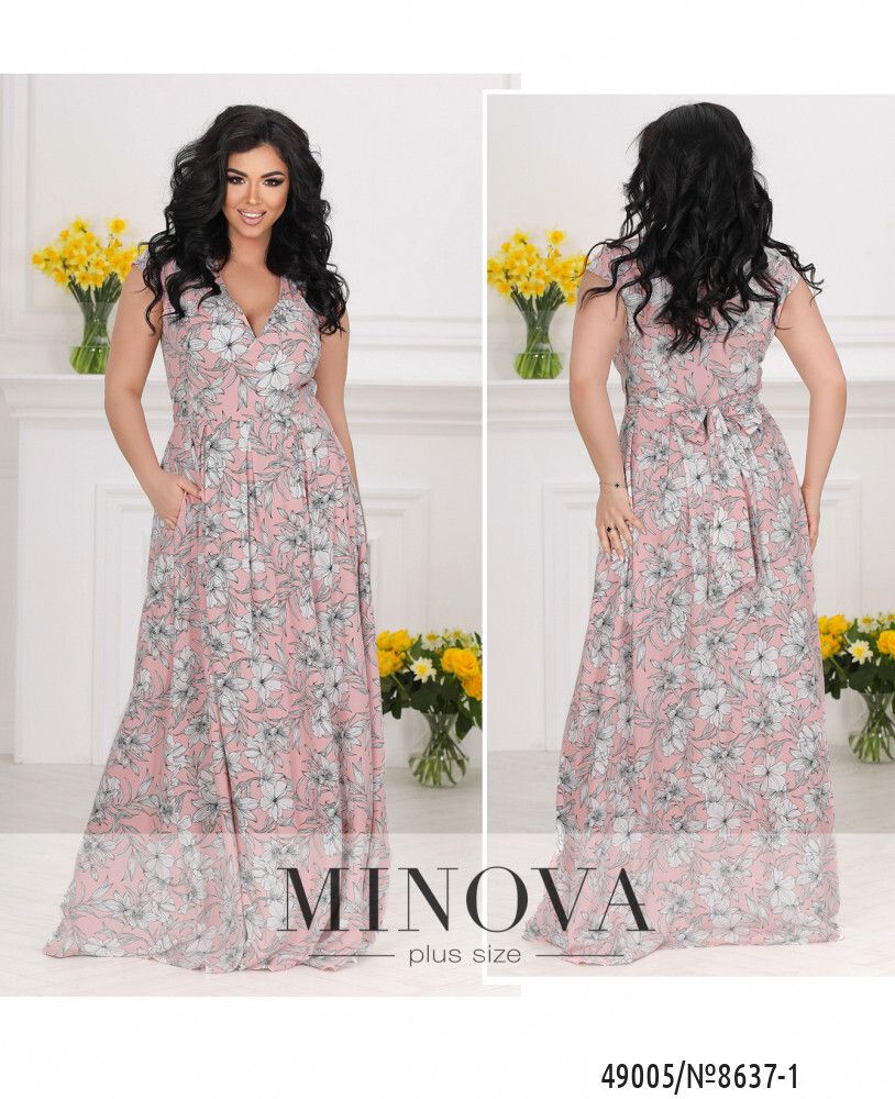 Платье 8637-1-пудра Minova