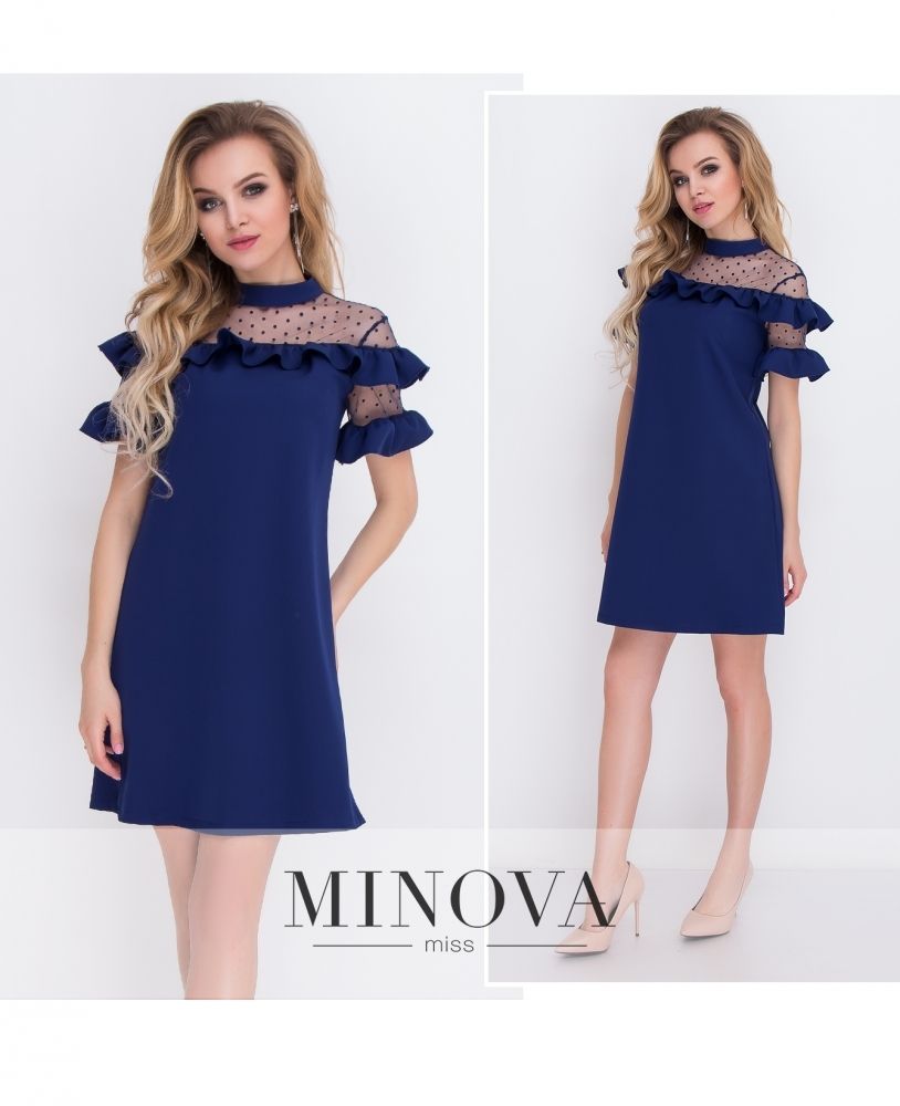 Платье 8577-темно-синий Minova
