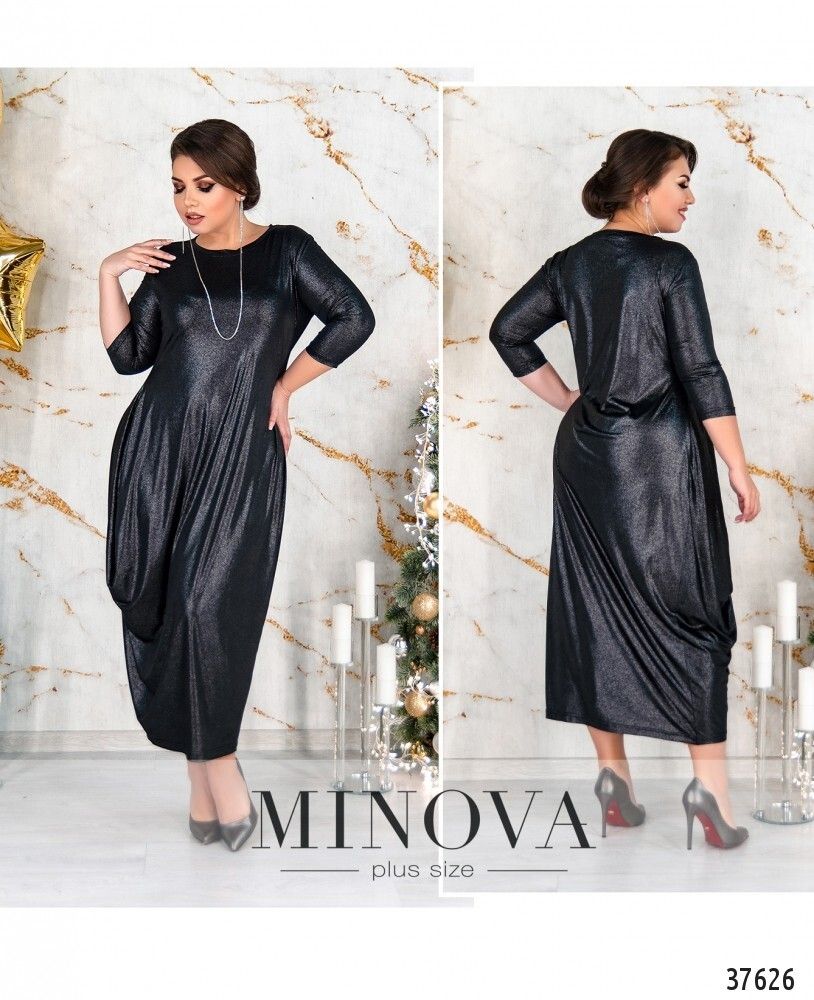 Платье 18-39Б-черный-блеск Minova