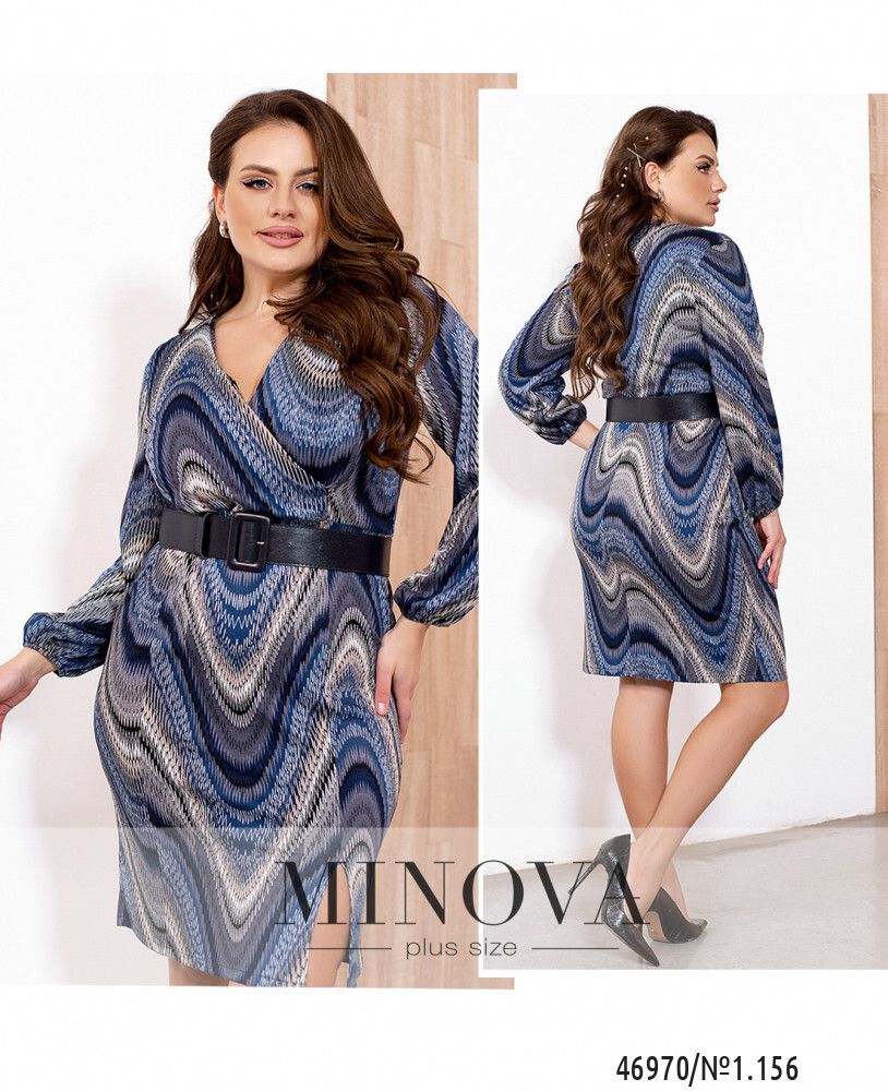 Платье 156-1-синий Minova