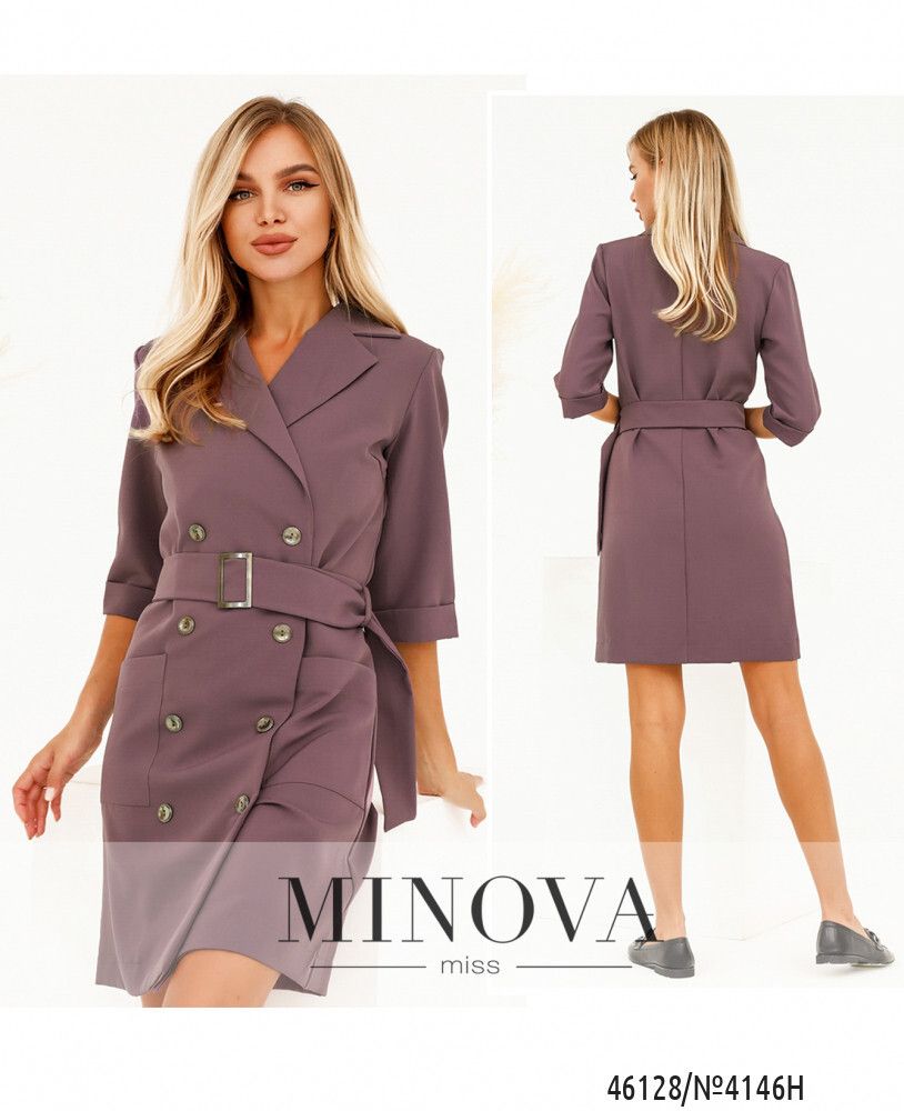 Платье 4146Н-коричнево-фиолетовый Minova