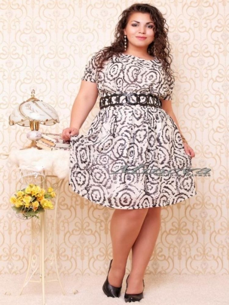 Платье 15-28-белый-черный Minova