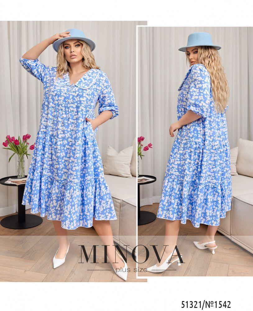 Платье 1542-голубой Minova