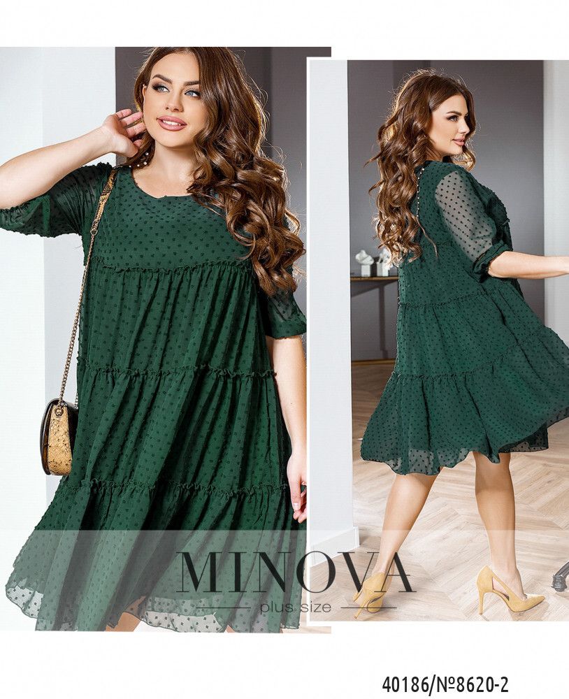 Платье 8620-2-темно-зеленый Minova