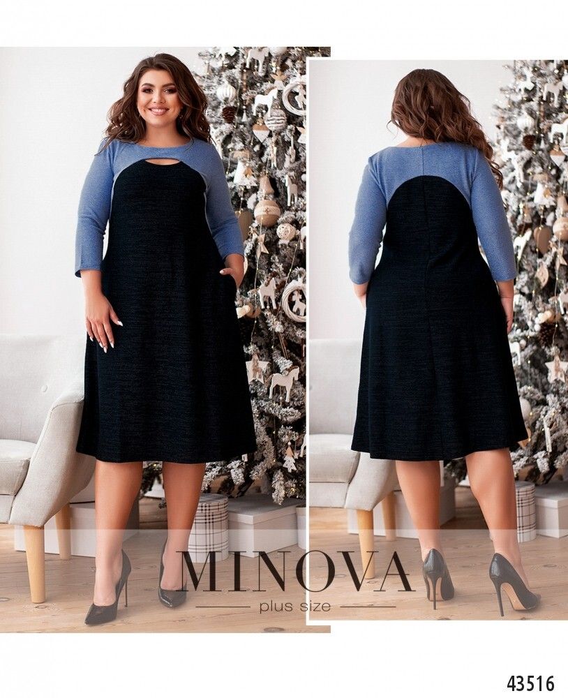 Платье 19-37-сине-голубой Minova