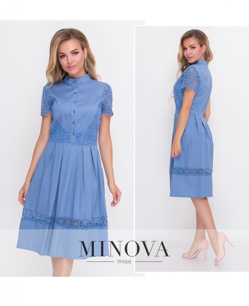Платье 1098-3-синий Minova