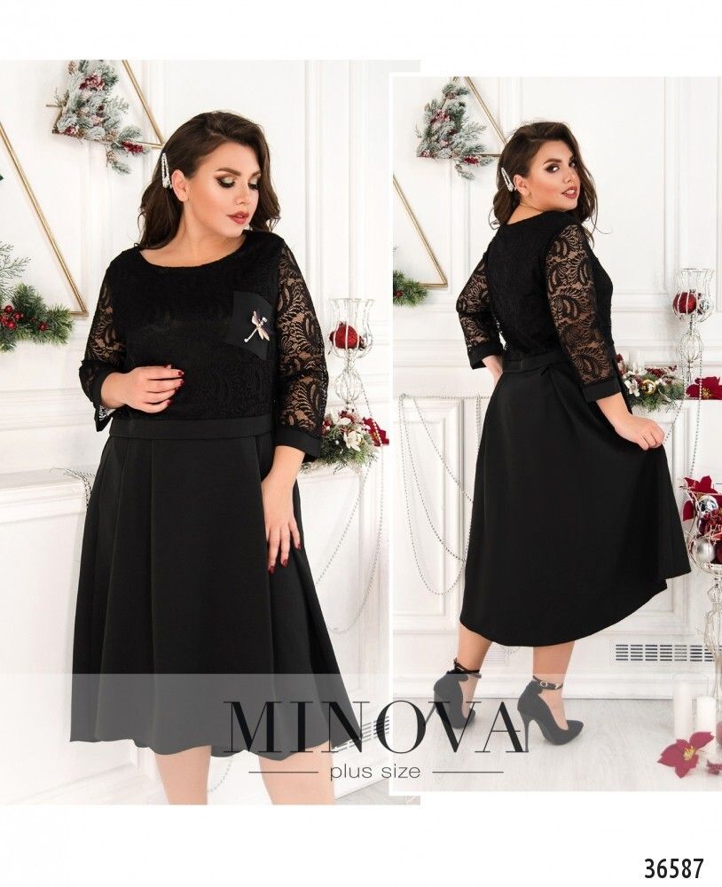 Платье 8619-1-черный Minova