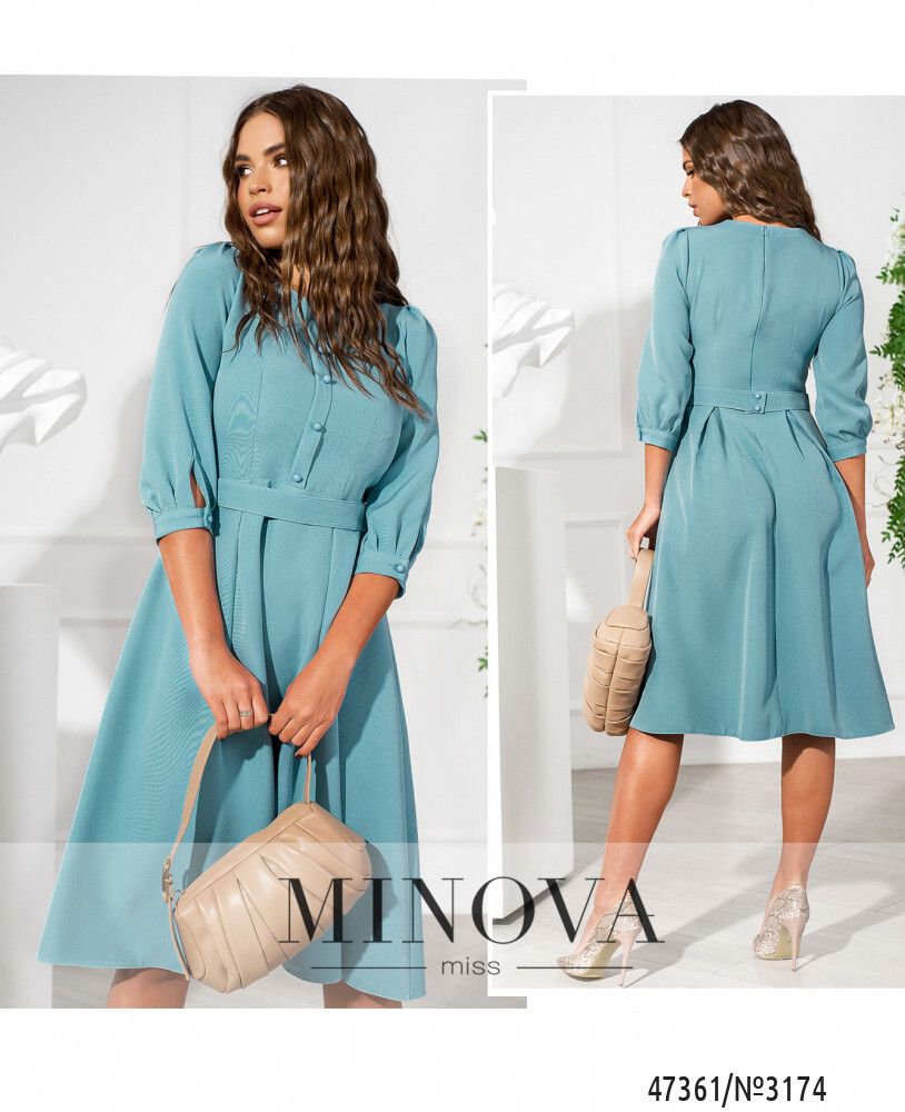 Платье 3174-голубой Minova