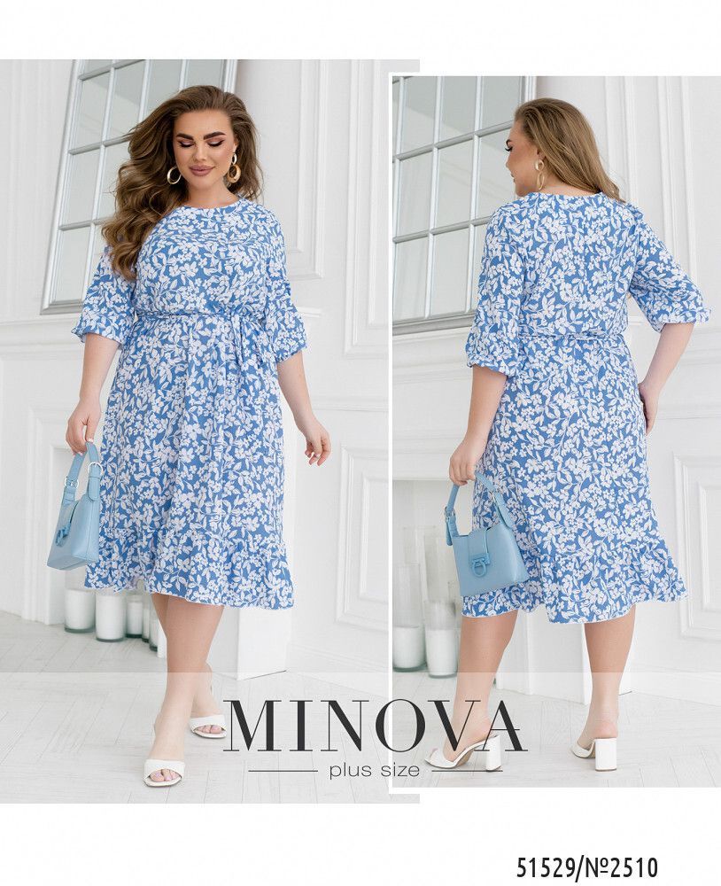 Платье 2510-голубой Minova