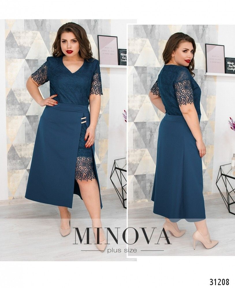 Платье 347-синий Minova